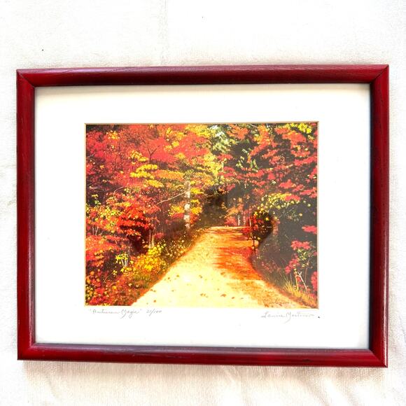 Laurie Martinson "Autumn Magic" Framed Signed Print 21/100 Fall Leaves - Picture 1 of 9